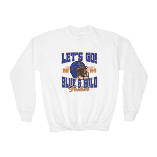 YOUTH Vintage Blue and Gold Crewneck