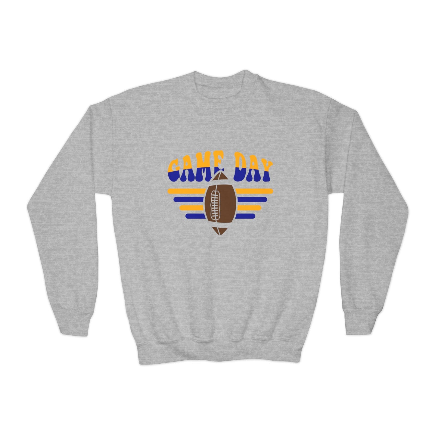 YOUTH Football Gameday Crewneck in Blue and Gold